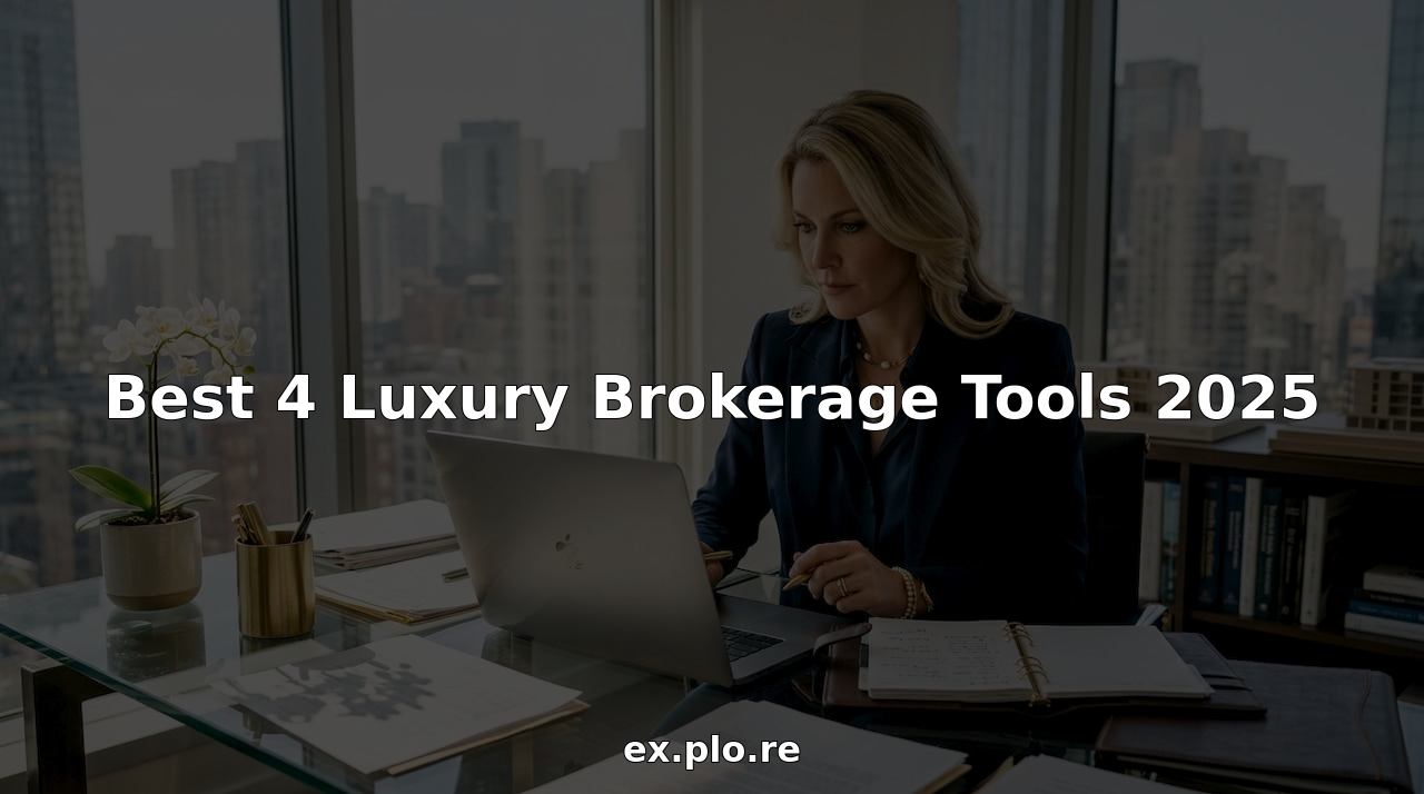 Luxury real estate agent working at glass desk in bright office
