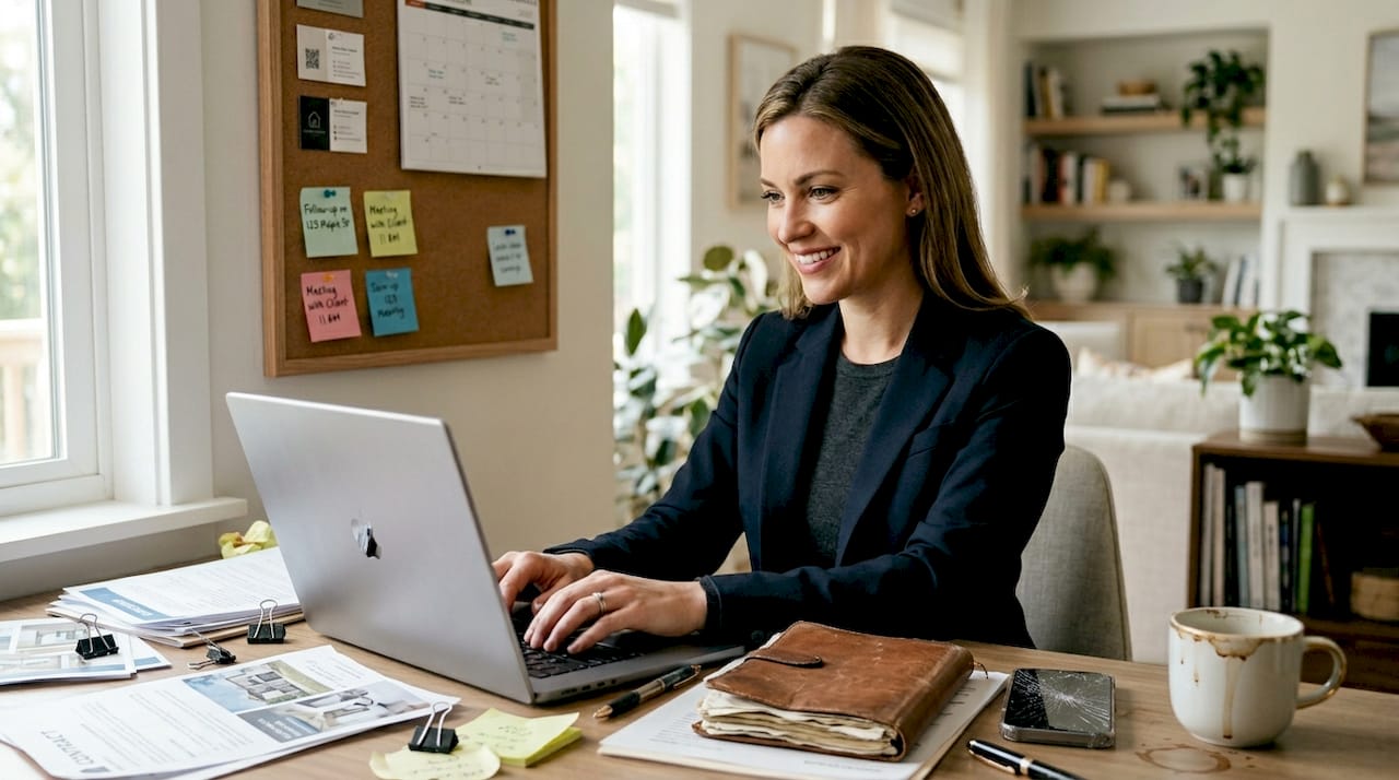 Real estate agent using prospecting software