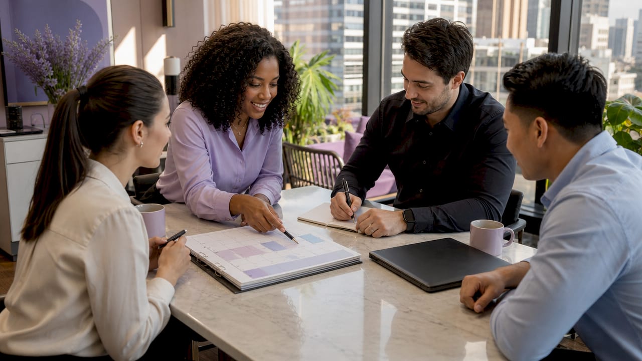 Sales team scheduling daily activities